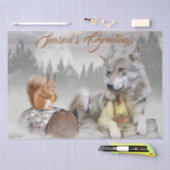 Wolf Winter Snow Forest Moon Landschap Tissuepapier (Craft)