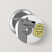 Wolf (wit) ronde button 5,7 cm (Voorkant /achterkant)