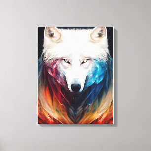 Wolf Witte wolf Dier Ontdekking Avontuur Natuur Canvas Afdruk