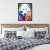 Wolf Witte wolf Dier Ontdekking Avontuur Natuur Canvas Afdruk (Insitu (Slaapkamer))