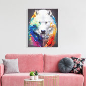 Wolf Witte wolf Dier Ontdekking Avontuur Natuur Canvas Afdruk (Insitu (Woonkamer))