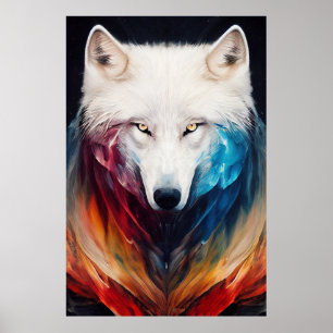 Wolf Witte wolf Dier Ontdekking Avontuur Natuur Poster