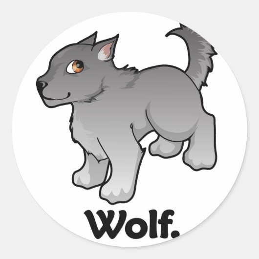 Wolf. wolf ronde sticker (Voorkant)
