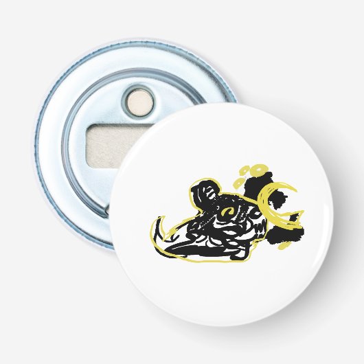Wolf  wolkenmaan  button flesopener (Voorkant)