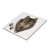 Wolf, Wolven, Natuur, wild, Waterverf Tegeltje (Zijkant)