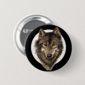 Wolf, Wolven, Waterverf dier, Natuur Ronde Button 5,7 Cm (Voorkant /achterkant)