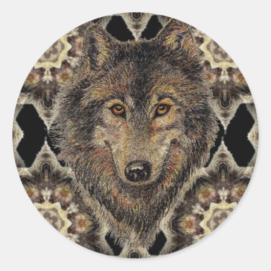 Wolf, Wolven, Wilde Dier, Natuur Ronde Sticker (Voorkant)