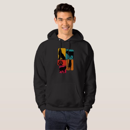 Wolf wolves Retro Hoodie (Voorkant volledig)