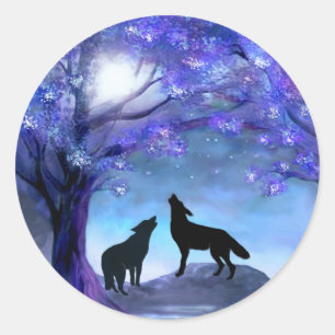 Wolf Wolves Wildlife Dieren Blauwe Stickers