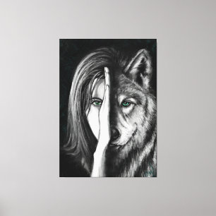 Wolf Woman - Afdrukken met emotion Canvas - Kunst