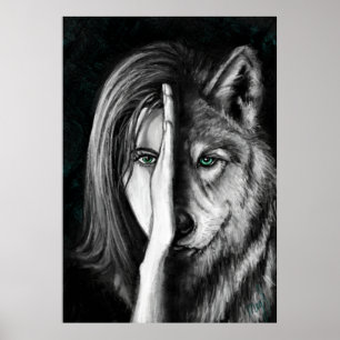 Wolf Woman - Emotion Poster Print - Kunst schilder