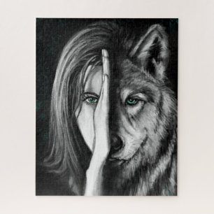 Wolf Woman Jigsaw Puzzle Emotion - Peinture
