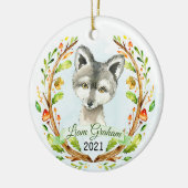 Wolf Woodland Kerstfeestay Keepslag Keramisch Ornament (Links)