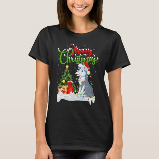 Wolf   Xmas Decorations Santa Wolf Christmas T-shirt (Voorkant)
