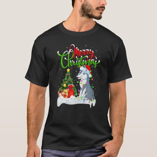 Wolf  Xmas Decorations Santa Wolf Christmas T-shirt (Voorkant)