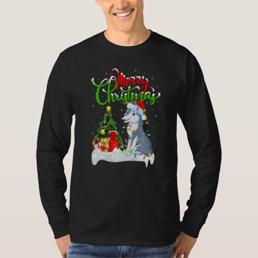 Wolf Xmas Decorations Santa Wolf Christmas T-shirt (Voorkant)