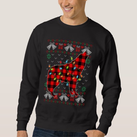 Wolf     Xmas Lights Ugly Christmas Sweater (Voorkant)