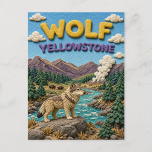 Wolf Yellowstone Valley Modern KlayKoo Briefkaart