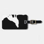 Wolf Zwart & Wit Pop Art  Bagagelabel (Voorkant horizontaal)