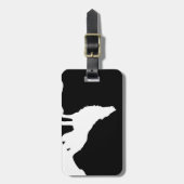 Wolf Zwart & Wit Pop Art  Bagagelabel (Voorkant verticaal)