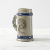 Wolfdragon zwart-wit design bierpul (Voorkant links)