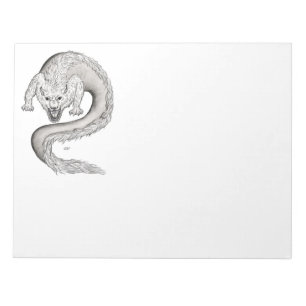 Wolfdragon zwart-wit design notitieblok