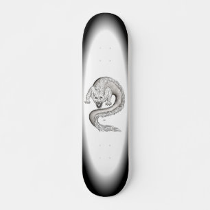 Wolfdragon zwart-wit design skateboard