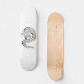 Wolfdragon zwart-wit design skateboard (Voorkant)
