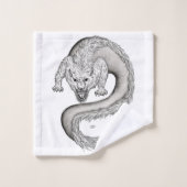 Wolfdragon zwart-wit ontwerp bad handdoek (Wasdoekje)