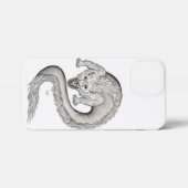 Wolfdragon zwart-wit ontwerp iPhone hoesje (Achterkant horizontaal)