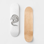Wolfdragon zwart-wit ontwerp skateboard (Voorkant)