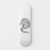 Wolfdragon zwart-wit ontwerp skateboard (Voorkant)