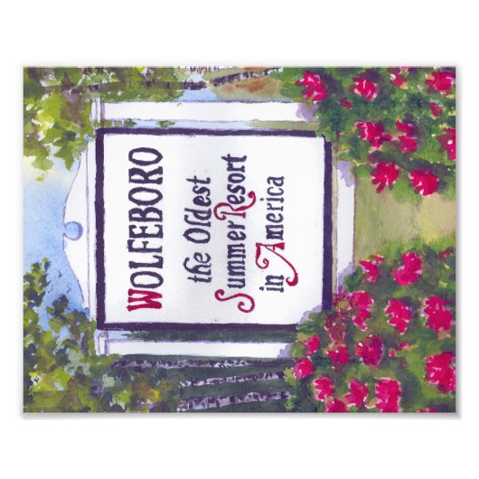 Wolfeboro New Hampshire Welkomstteken Foto Afdruk (Voorkant)