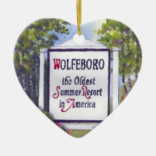 Wolfeboro NH Heart Shape Ornament