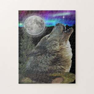 Wolfes huilen bij de maan legpuzzel
