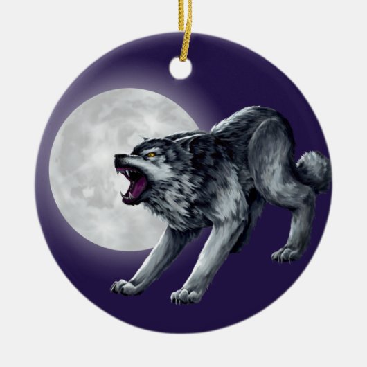 Wolfe's Wolf Keramisch Ornament (Voorkant)