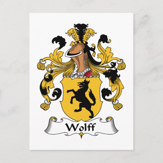 Wolff Family Crest Briefkaart (Voorkant)