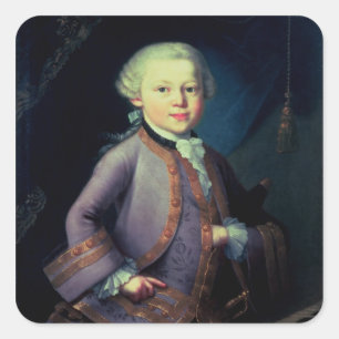Wolfgang Amadeus Mozart, 1763 Vierkante Sticker