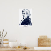 Wolfgang Amadeus Mozart, blauw Poster (Keuken)