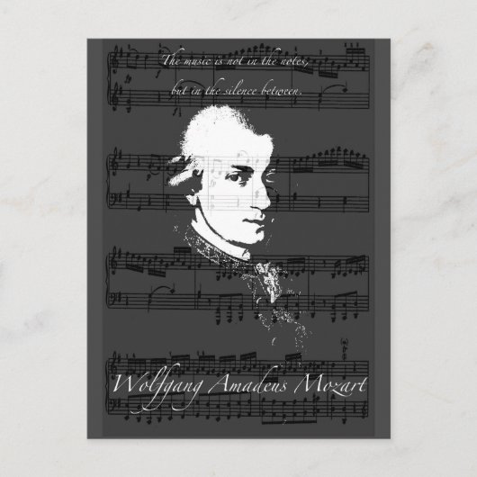 Wolfgang Amadeus Mozart Briefkaart (Voorkant)
