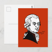 Wolfgang Amadeus Mozart Briefkaart (Voorkant / Achterkant)