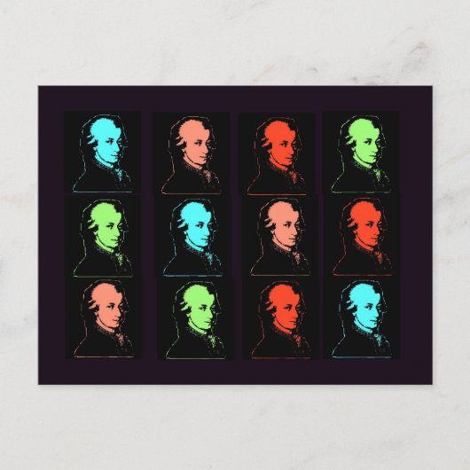 Wolfgang Amadeus Mozart Collage Briefkaart (Voorkant)