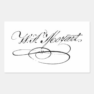 Wolfgang Amadeus Mozart handtekening handtekening Rechthoekige Sticker