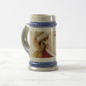 Wolfgang Amadeus Mozart im Aquarell Stil Bierpul (Voorkant links)