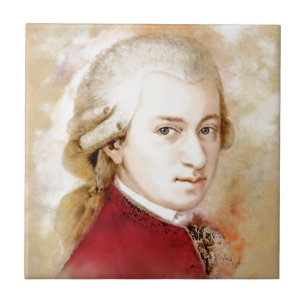 Wolfgang Amadeus Mozart im Aquarell Stil Tegeltje