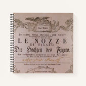 Wolfgang Amadeus Mozart met de handtekening Figaro Notitieboek (Voorkant)