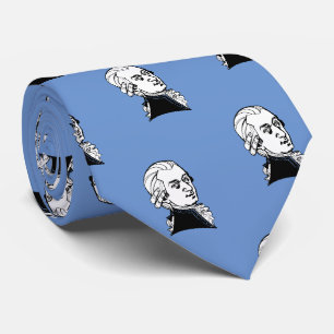 Wolfgang Amadeus Mozart over blauwe Stropdas