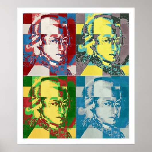 Wolfgang Amadeus Mozart pop Poster (Voorkant)