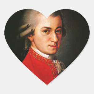 Wolfgang Amadeus Mozart portret Hart Sticker