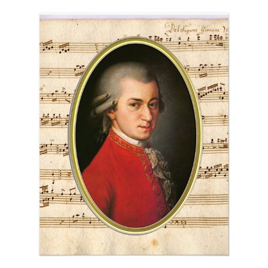 Wolfgang Amadeus Mozart Portret Uitbreiding Foto Afdruk (Voorkant)